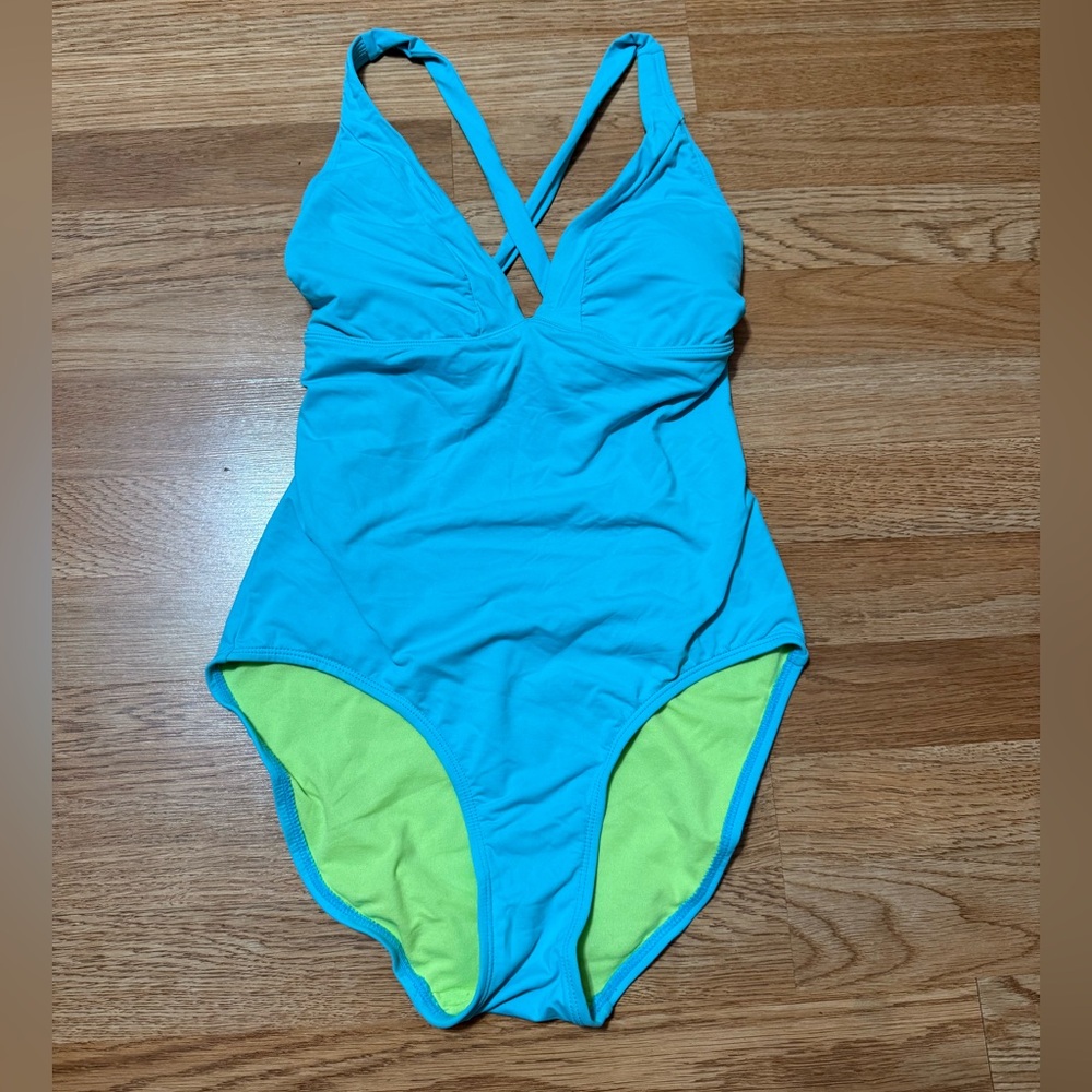 Athleta Blue and Green Women's One Piece Swimsuit